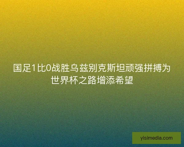 国足1比0战胜乌兹别克斯坦顽强拼搏为世界杯之路增添希望