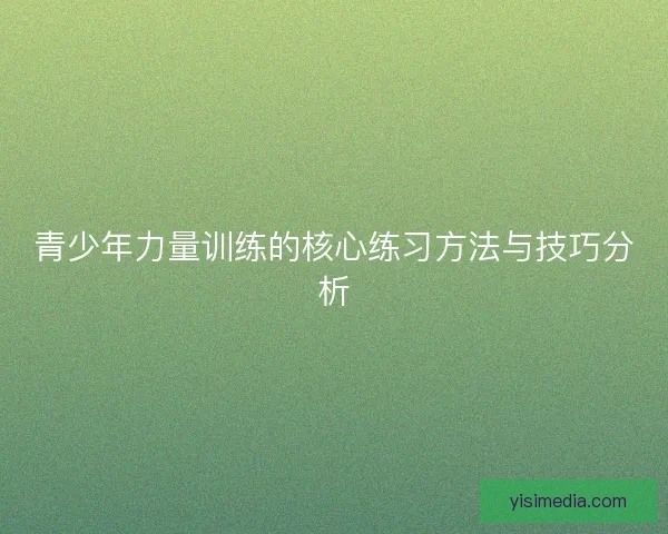 青少年力量训练的核心练习方法与技巧分析